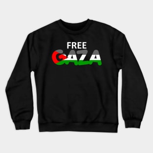 Free Gaza Free Palestine - Palestina Flag Design Crewneck Sweatshirt